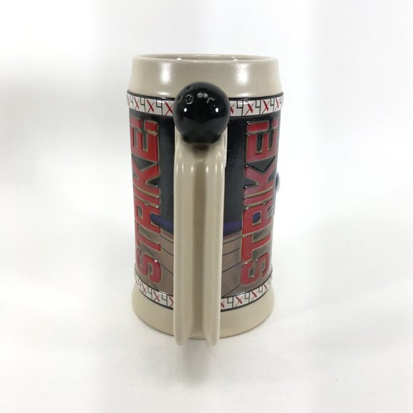 Budweiser Bowling Beer Stein Anheuser Busch 1996 Strike! Mug Cup - Picture 4 of 11